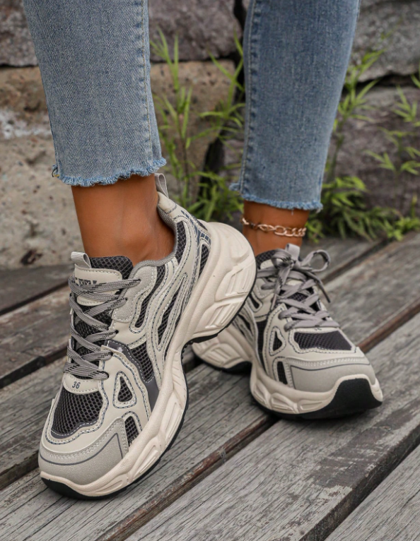 2025 Autumn 2024 Spring/Summer New Soft Leather Thick Sole Chunky Chunky Sneakers
